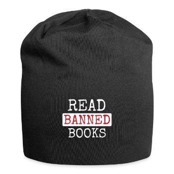 Lesen Verbotene Buchunterstützung Buchliebhaber Leser Lesen - Jersey-Beanie - Schwarz - Vorne