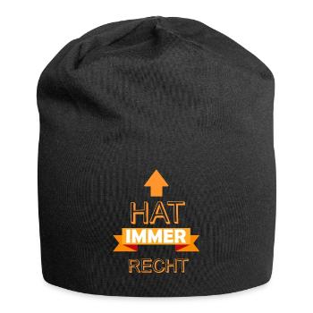 Hat Immer Recht lustige Sprüche für Rechthaber - Jersey-Beanie - Schwarz - Vorne