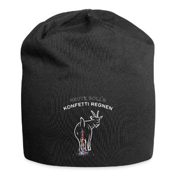 Konfetti Regnen Karneval Fastelovend Närrisch Jeck - Jersey-Beanie - Schwarz - Vorne