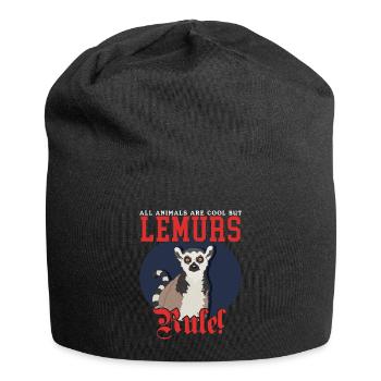 Lemur Curly Tail Lemur Ring-tailed Lemur Lemurs Gift - Jersey Beanie - black - Front