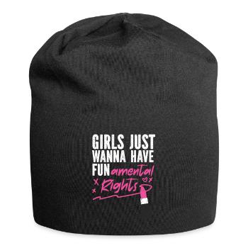 Feminist Lipstick Girls Just Wanna - Jersey-Beanie - Schwarz - Vorne