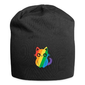 Pride Cat Gay Kawaii Anime LGBT Regenbogen Flagge - Jersey-Beanie - Schwarz - Vorne
