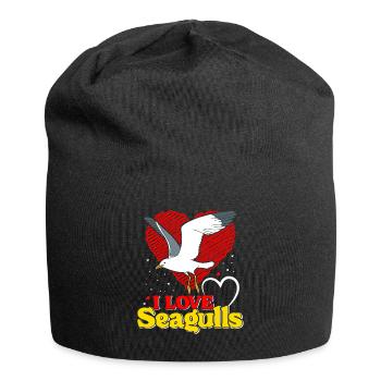 Mouettes J’adore Mouettes Mouettes Amateurs d’oiseaux - Bonnet en jersey - noir - Devant