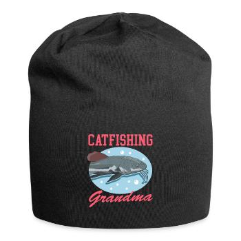 Angler Grandma Catfish Fishing Fishing Fish Gift - Jersey Beanie - black - Front