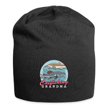 Angler Grandma Catfish Fishing Fish Fishing Gift - Jersey Beanie - black - Front