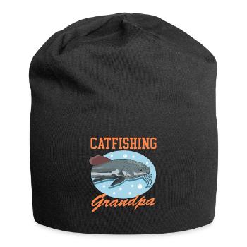 Pêcheur Grand-père Poisson-chat Pêche Poisson Cadeau - Bonnet en jersey - noir - Devant