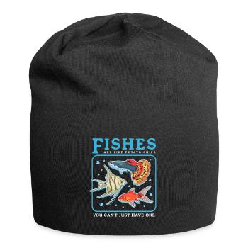 Aquarium Aquaristik Aquarianer Zierfisch Geschenk - Jersey-Beanie - Schwarz - Vorne