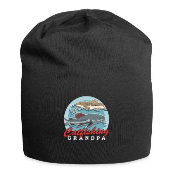 Pêcheur Grand-père Poisson-chat Pêche Poisson Pêche Cadeau - Bonnet en jersey - noir - Devant