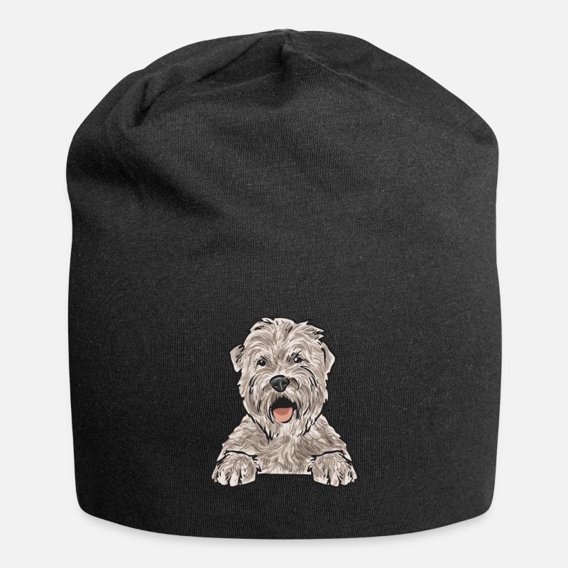 Irish Soft Coated Wheaten Terrier - Jersey-Beanie - Schwarz
