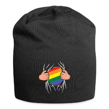 Super Gay LGBTQ Rainbow LGBT Pride Month - Jersey Beanie - black - Front