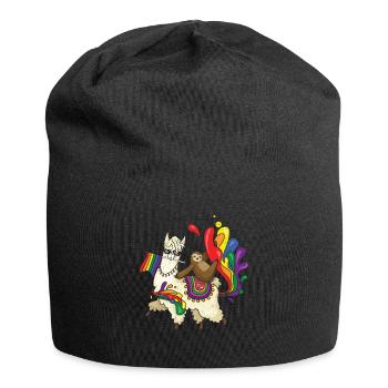 Llama Equality Gay LGBTQ Rainbow LGBT Pride Month - Jersey Beanie - black - Front