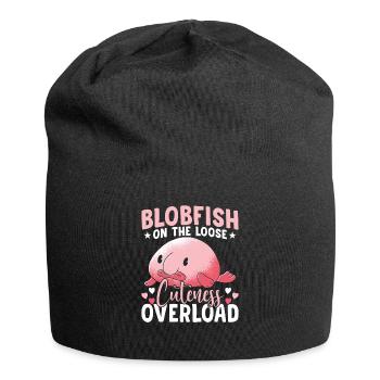 Blobfish Besitzer Niedlichkeit Überladung - Jersey-Beanie - Schwarz - Vorne