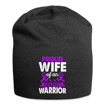 Wife of Epilepsy Warrior Awareness Month - Jersey Beanie - black - Front