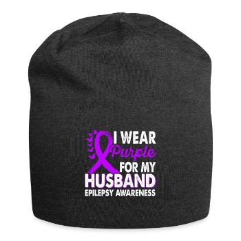 Wear purple for Epilepsy Awareness Month - Jersey Beanie - charcoal grey - Front