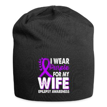 Wear purple for the month of the - Jersey Beanie - black - Front