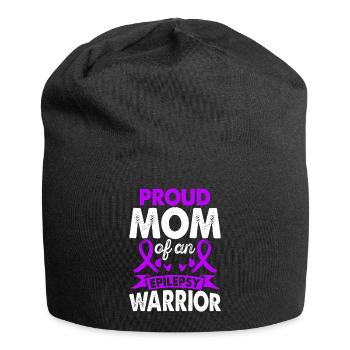Mother of Epilepsy Warrior Awareness Month - Jersey Beanie - black - Front