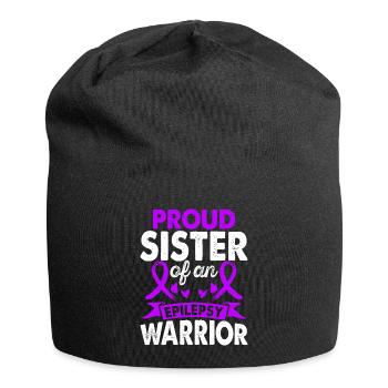 Sister of the Epilepsy Warrior Month of the - Jersey Beanie - black - Front