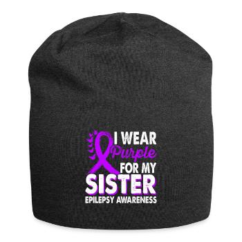 Wear purple for Awareness Month - Jersey Beanie - charcoal grey - Front