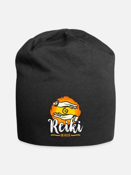 Reiki Healer Meditation Energy Healing Spiritual - Jersey Beanie - black