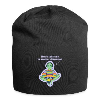 La musique m’emmène dans une autre dimension Ovni - Bonnet en jersey - noir - Devant