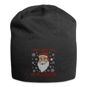 Premier Noël en tant que grand-mère - Noël moche - Bonnet en jersey - noir - Devant