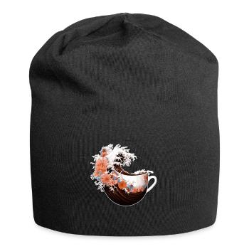Journée mondiale du café dans la vague de Kanagawa - Bonnet en jersey - noir - Devant