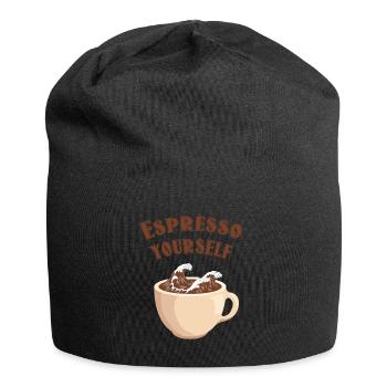 Welttag des Kaffees - Jersey-Beanie - Schwarz - Vorne