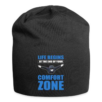 Life Begins At The End Of Your Comfort Zone - Jersey-Beanie - Schwarz - Vorne