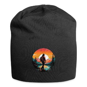 Wandern Frau Bergsteiger Boulderer Trekking - Jersey-Beanie - Schwarz - Vorne