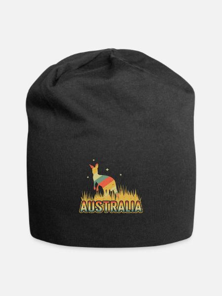 Känguru Australien Retro Australien Tag Australien - Jersey-Beanie - Schwarz