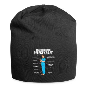 Anatomie einer Pflegekraft Altenpflegerin Pflege - Jersey-Beanie - Schwarz - Vorne