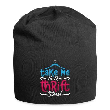 Thrift Shopping Take Me To The Thrift Second Hand - Jersey-Beanie - Schwarz - Vorne