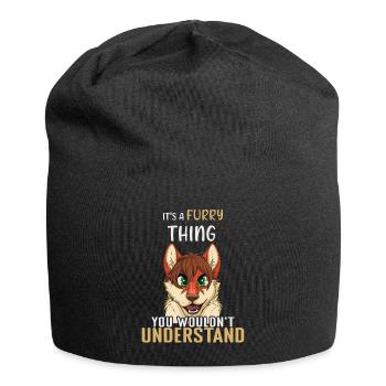 Furry Tail Ear Furry Person Cosplay Furry Thing - Jersey Beanie - black - Front