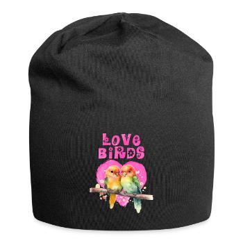 Les tourtereaux LOVE Bird Love Birds Lovebird - Bonnet en jersey - noir - Devant