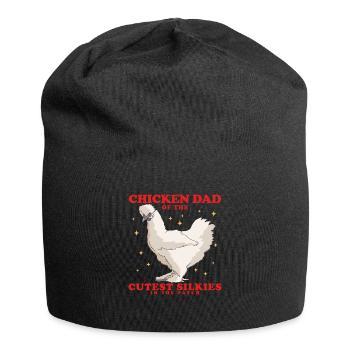 Silk Chicken Dad Silkie Silk Chickens Chicken Gift - Bonnet en jersey - noir - Devant