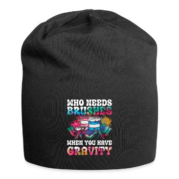 Cool Artist Art Acrylic Painting Casting Color - Jersey Beanie - black - Front