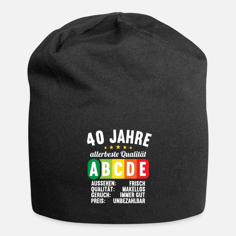 Lebensmittelampel Score 40 Jahre 40 Geburtstag - Jersey-Beanie - Schwarz
