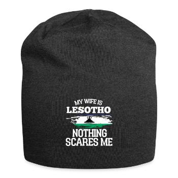 Lesotho Ehefrau - Jersey-Beanie - Anthrazit - Vorne