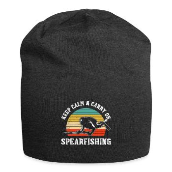 Keep calm and Carry on Spearfishing Fischjagd - Jersey-Beanie - Anthrazit - Vorne