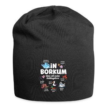 Borkum Nordsee Urlaub - Jersey-Beanie - Schwarz - Vorne