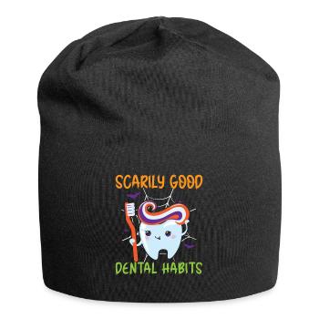 Des habitudes dentaires effrayantes. - Bonnet en jersey - noir - Devant