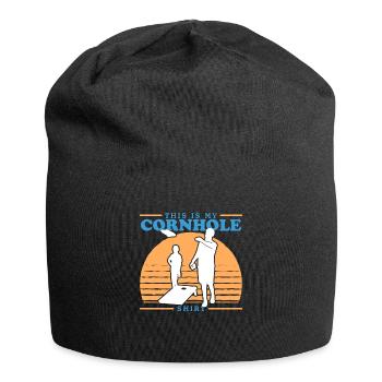 Joueur de cornhole | Blind Hole Bean Bag Cadeau - Bonnet en jersey - noir - Devant