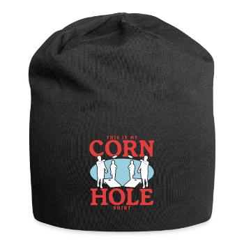 Cornhole Player Bean Bag Blind Hole Gift - Bonnet en jersey - noir - Devant