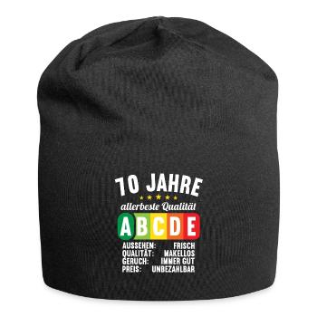 Lebensmittelampel Score 70 Jahre 70 Geburtstag - Jersey-Beanie - Schwarz - Vorne