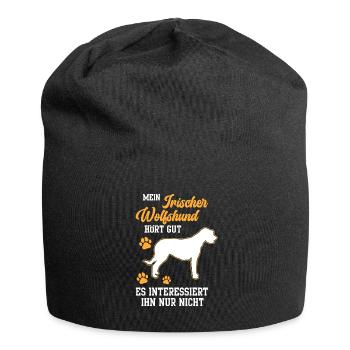 Irischer Wolfshund hört gut Irish Wolfhound - Jersey-Beanie - Schwarz - Vorne