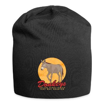 Esel Eselbesitzer Eselliebhaber Eselchen Geschenk - Jersey-Beanie - Schwarz - Vorne