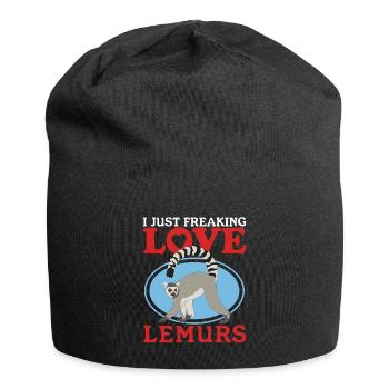 Lemur Ring-tailed lemurs Ringed Tail Lemure Gift - Jersey Beanie - black - Front
