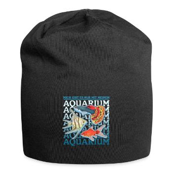 Aquarium Aquarist Aquaristics Ornamental Fish Gift - Jersey Beanie - black - Front