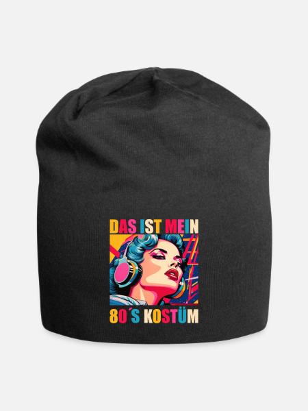 80er Motto Party Das ist mein 80er Jahre Kostüm - Jersey-Beanie - Schwarz