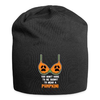 Zweideutiges Halloween Kürbis-Fun Kostüm Grusel - Jersey-Beanie - Schwarz - Vorne